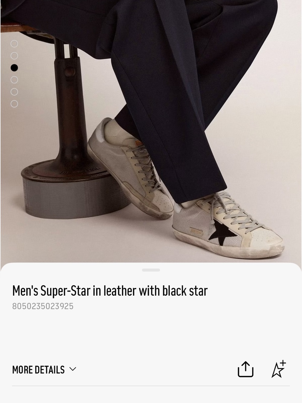 Golden Goose Men's Super-Star Sneakers in Cream with Black Star